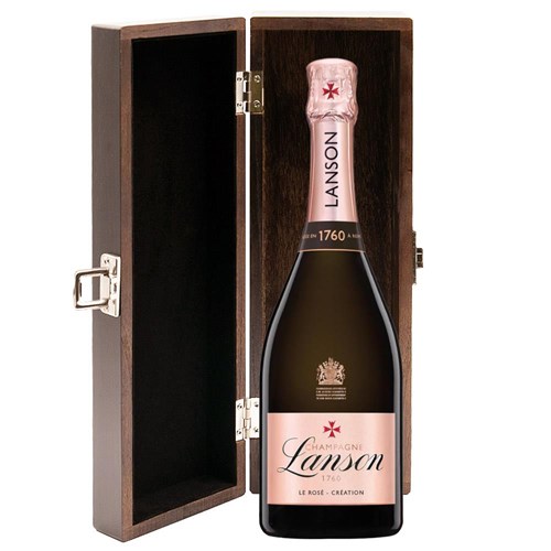 Lanson Le Rose Creation Champagne 75cl in Elm Wood Gift Box